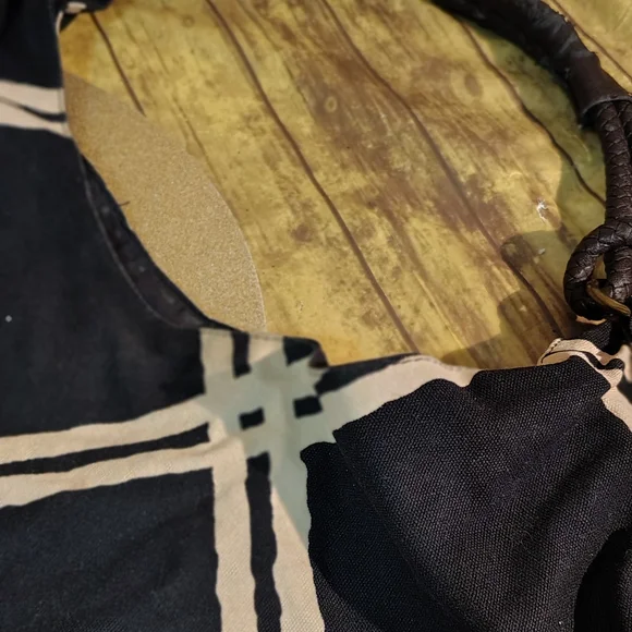 Old Navy Black Shoulder Bag with Cream Plaid - Picture 3 of 5